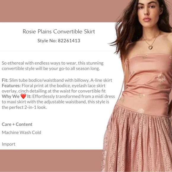 Free People Ethereal Dainty Lace Floral Convertible Maxi Dress Skirt Medium NWT - Picture 12 of 17